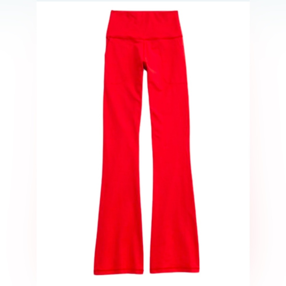 Vibrant Red Flared Leggings